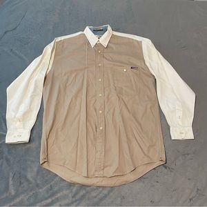 VTG Cutter & Buck Country Wear Shirt Men’s M Beige Button Up Western Casual